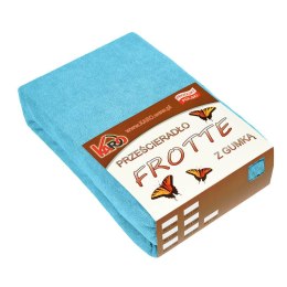 Prześcieradło frotte z gumką 140x200 turkusowe 030 grube 200g/m2 KARO