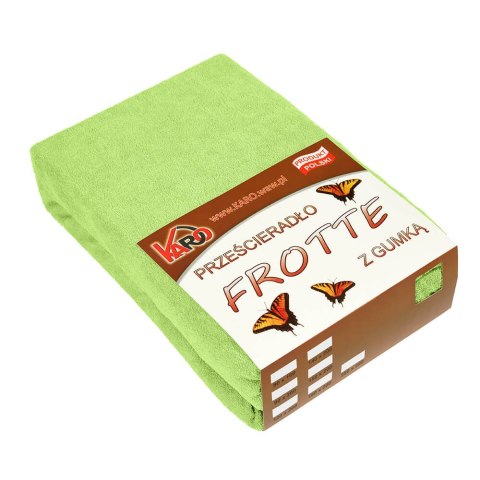 Prześcieradło frotte z gumką 160x200 limonkowe 058 grube 200g/m2 KARO
