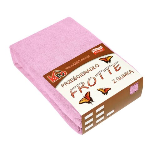 Prześcieradło frotte z gumką 160x200 różowe jasne 018 grube 200g/m2 KARO Prześcieradło frotte z gumką 160x200 różowe jasne 018 grube 200g/m2 KARO