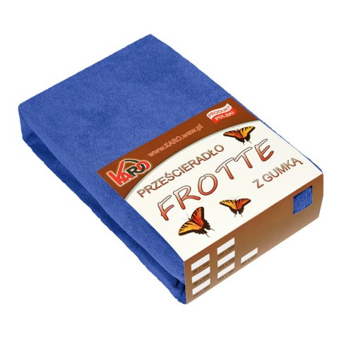 Prześcieradło frotte z gumką 160x200 szafirowe 029 grube 200g/m2 KARO Prześcieradło frotte z gumką 160x200 szafirowe 029 grube 200g/m2 KARO