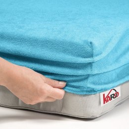 Prześcieradło frotte z gumką 160x200 turkusowe 030 grube 200g/m2 KARO