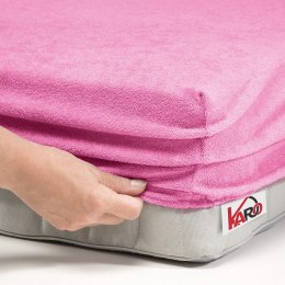Prześcieradło frotte z gumką 180x200 różowe 020 grube 200g/m2 KARO