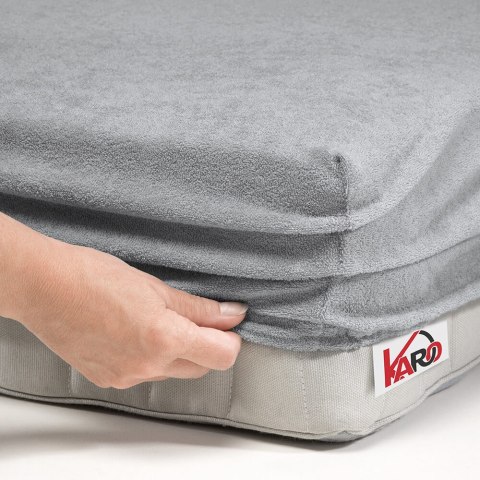 Prześcieradło frotte z gumką 180x200 szare 060 grube 200g/m2 KARO Prześcieradło frotte z gumką 180x200 szare 060 grube 200g/m2 KARO