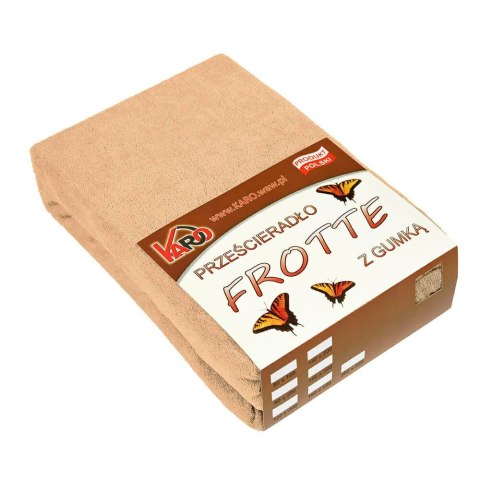 Prześcieradło frotte z gumką 200x220 beżowe ciemne 010 grube 200g/m2 KARO Prześcieradło frotte z gumką 200x220 beżowe ciemne 010 grube 200g/m2 KARO