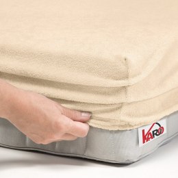 Prześcieradło frotte z gumką 200x220 beżowe jasne 008 grube 200g/m2 KARO