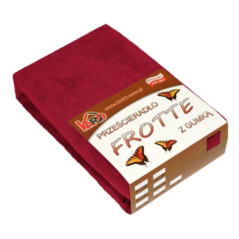 Prześcieradło frotte z gumką 200x220 bordowe 026 grube 200g/m2 KARO Prześcieradło frotte z gumką 200x220 bordowe 026 grube 200g/m2 KARO