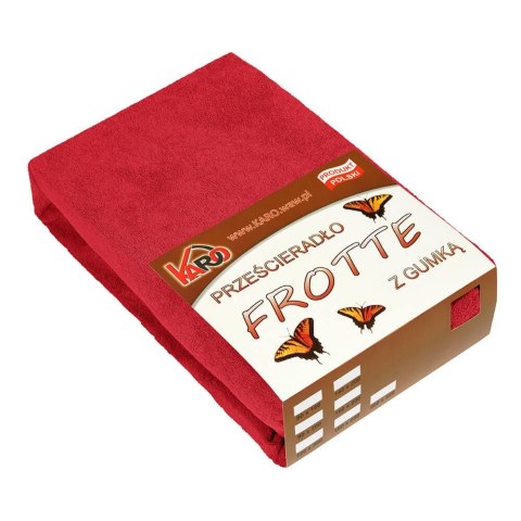 Prześcieradło frotte z gumką 200x220 czerwone 024 grube 200g/m2 KARO Prześcieradło frotte z gumką 200x220 czerwone 024 grube 200g/m2 KARO