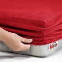 Prześcieradło frotte z gumką 200x220 czerwone 024 grube 200g/m2 KARO Prześcieradło frotte z gumką 200x220 czerwone 024 grube 200g/m2 KARO
