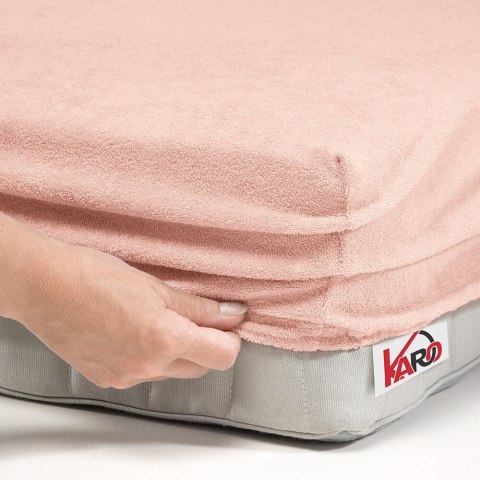 Prześcieradło frotte z gumką 200x220 łososiowe 006 grube 200g/m2 KARO Prześcieradło frotte z gumką 200x220 łososiowe 006 grube 200g/m2 KARO