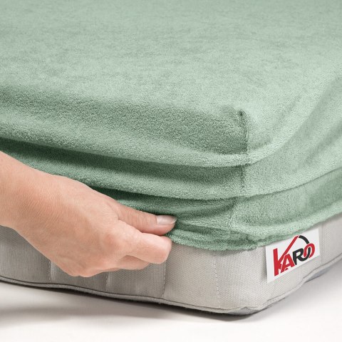 Prześcieradło frotte z gumką 200x220 oliwkowe 013 grube 200g/m2 KARO Prześcieradło frotte z gumką 200x220 oliwkowe 013 grube 200g/m2 KARO