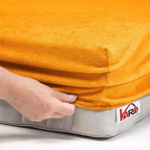 Prześcieradło frotte z gumką 200x220 pomarańczowe 050 grube 200g/m2 KARO Prześcieradło frotte z gumką 200x220 pomarańczowe 050 grube 200g/m2 KARO