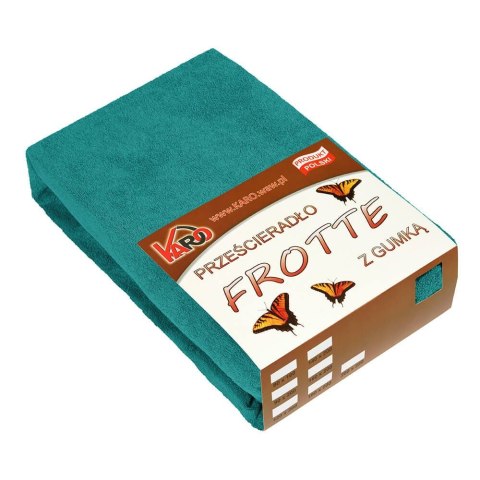 Prześcieradło frotte z gumką 200x220 turkusowe ciemne 016 grube 200g/m2 KARO Prześcieradło frotte z gumką 200x220 turkusowe ciemne 016 grube 200g/m2 KARO