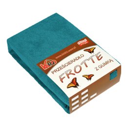 Prześcieradło frotte z gumką 200x220 turkusowe morskie 048 grube 200g/m2 KARO