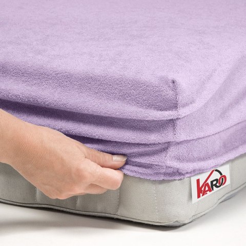 Prześcieradło frotte z gumką 200x220 wrzosowe 036 grube 200g/m2 KARO Prześcieradło frotte z gumką 200x220 wrzosowe 036 grube 200g/m2 KARO