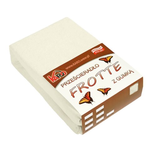 Prześcieradło frotte z gumką 90x200 ekri 002 grube 200g/m2 KARO Prześcieradło frotte z gumką 90x200 ekri 002 grube 200g/m2 KARO