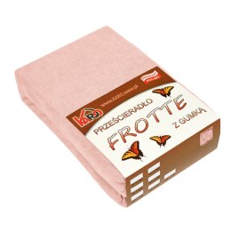 Prześcieradło frotte z gumką 90x200 łososiowe 006 grube 200g/m2 KARO