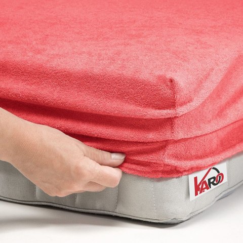 Prześcieradło frotte z gumką 90x200 malinowe 046 grube 200g/m2 KARO Prześcieradło frotte z gumką 90x200 malinowe 046 grube 200g/m2 KARO