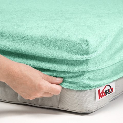 Prześcieradło frotte z gumką 90x200 pistacjowe 014 grube 200g/m2 KARO Prześcieradło frotte z gumką 90x200 pistacjowe 014 grube 200g/m2 KARO
