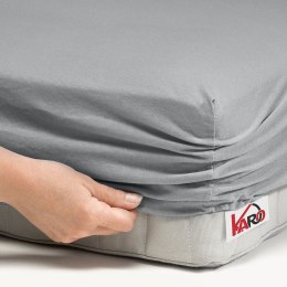 Prześcieradło jersey z gumką 120x200 szare 060 grube 150g/m2 KARO