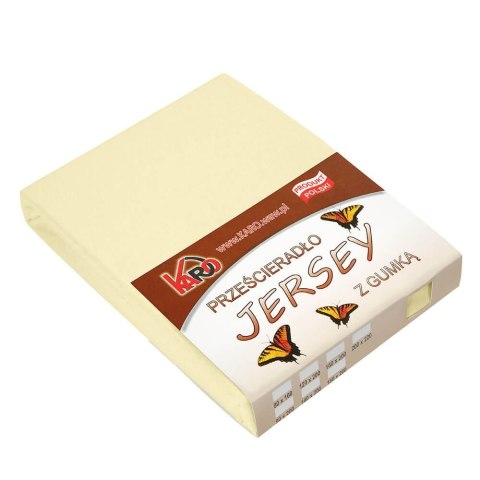 Prześcieradło jersey z gumką 140x200 kremowe 003 grube 150g/m2 KARO Prześcieradło jersey z gumką 140x200 kremowe 003 grube 150g/m2 KARO