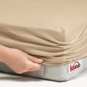 Prześcieradło jersey z gumką 160x200 beżowe 009 grube 150g/m2 KARO