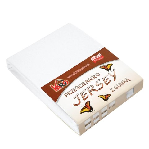 Prześcieradło jersey z gumką 160x200 białe 001 grube 150g/m2 KARO Prześcieradło jersey z gumką 160x200 białe 001 grube 150g/m2 KARO