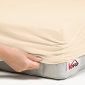 Prześcieradło jersey z gumką 80x160 beżowe jasne 008 grube 150g/m2 KARO Prześcieradło jersey z gumką 80x160 beżowe jasne 008 grube 150g/m2 KARO