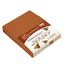 Prześcieradło jersey z gumką 80x160 brązowe 040 grube 150g/m2 KARO