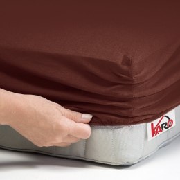 Prześcieradło jersey z gumką 80x160 czekoladowe 042 grube 150g/m2 KARO