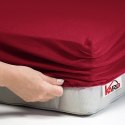 Prześcieradło jersey z gumką 90x200 bordowe 026 grube 150g/m2 KARO Prześcieradło jersey z gumką 90x200 bordowe 026 grube 150g/m2 KARO