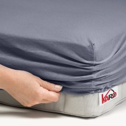 Prześcieradło jersey z gumką 90x200 grafitowe 070 grube 150g/m2 KARO