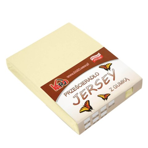 Prześcieradło jersey z gumką 90x200 kremowe 003 grube 150g/m2 KARO Prześcieradło jersey z gumką 90x200 kremowe 003 grube 150g/m2 KARO