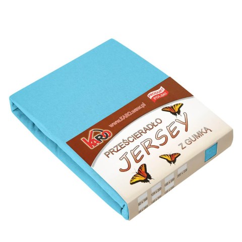 Prześcieradło jersey z gumką 90x200 turkusowe 030 grube 150g/m2 KARO Prześcieradło jersey z gumką 90x200 turkusowe 030 grube 150g/m2 KARO
