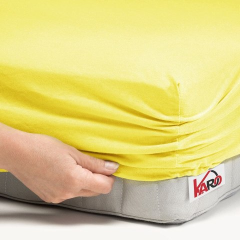 Prześcieradło jersey z gumką 90x200 żółte cytrynowe 004 grube 150g/m2 KARO Prześcieradło jersey z gumką 90x200 żółte cytrynowe 004 grube 150g/m2 KARO