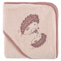 Okrycie kąpielowe 100x100 Baby 68 różowy jeże ręcznik z kapturkiem 350 g/m2 Eurofirany