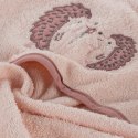 Okrycie kąpielowe 100x100 Baby 68 różowy jeże ręcznik z kapturkiem 350 g/m2 Eurofirany