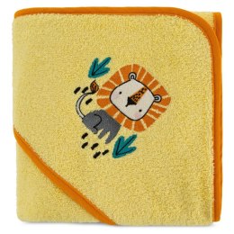 Okrycie kąpielowe 100x100 Baby 69 pomarańczowy lew ręcznik z kapturkiem 350 g/m2 Eurofirany