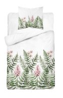 Pościel bawełniana 140x200 biała zielona paprocie kwiaty 5248 A Bawełna 48 Pościel bawełniana 140x200 biała zielona paprocie kwiaty 5248 A Bawełna 48