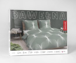 Pościel bawełniana 140x200 zielona biała geometria 5253 B Bawełna 48