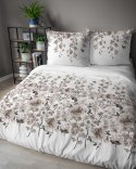 Pościel bawełniana 160x200 biała beżowa ciemna kwiatki 5252 B Bawełna 48 Pościel bawełniana 160x200 biała beżowa ciemna kwiatki 5252 B Bawełna 48