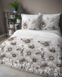 Pościel bawełniana 220x200 biała beżowa szara kwiaty 5249 A Bawełna 48 Pościel bawełniana 220x200 biała beżowa szara kwiaty 5249 A Bawełna 48