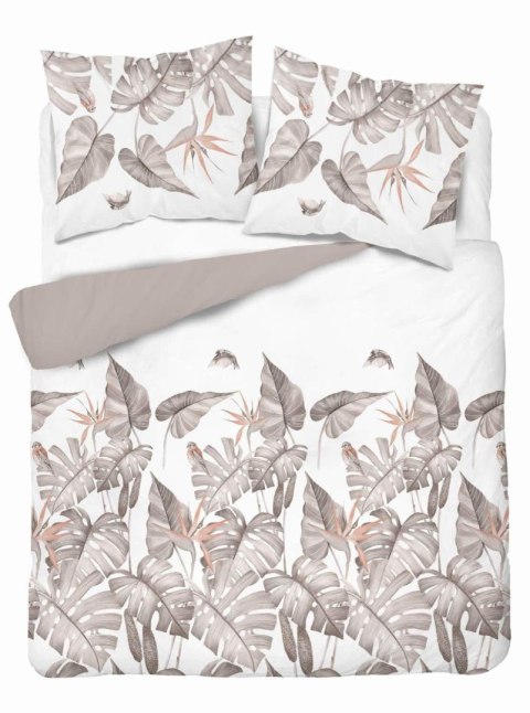 Pościel z mikrosatyny 160x200 biała beżowa cappuccino liście 5473 A Micro 57 Pościel z mikrosatyny 160x200 biała beżowa cappuccino liście 5473 A Micro 57