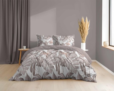Pościel z mikrosatyny 160x200 biała beżowa cappuccino liście 5473 A Micro 57 Pościel z mikrosatyny 160x200 biała beżowa cappuccino liście 5473 A Micro 57