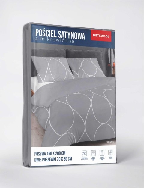 Pościel z mikrosatyny 220x200 szara ciemna biała geometria 5351 A Micro 57 Pościel z mikrosatyny 220x200 szara ciemna biała geometria 5351 A Micro 57