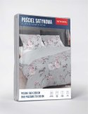 Pościel z mikrosatyny 220x200 szara różowa kwiaty 5350 A Micro 57 Pościel z mikrosatyny 220x200 szara różowa kwiaty 5350 A Micro 57