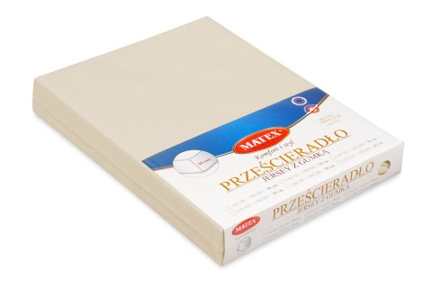 Prześcieradło jersey 150/160x190/200 kremowe 02 z gumką na wysoki materac 30 cm Jersey Prześcieradło jersey 150/160x190/200 kremowe 02 z gumką na wysoki materac 30 cm Jersey