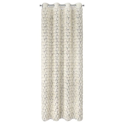Zasłona 140x250 Roses 1 kremowa z aplikacją w kształcie róż gotowa na przelotkach Eurofirany Zasłona 140x250 Roses 1 kremowa z aplikacją w kształcie róż gotowa na przelotkach Eurofirany