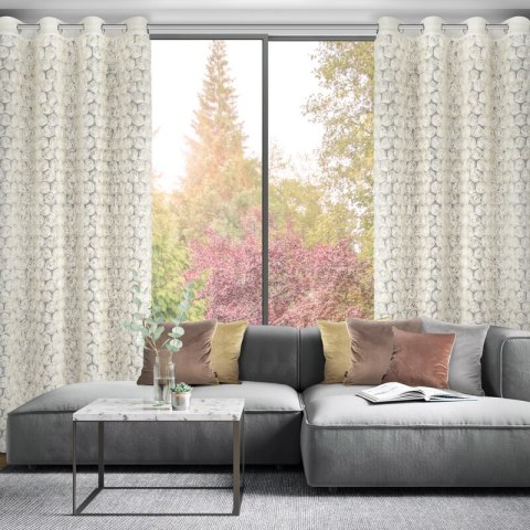 Zasłona 140x250 Roses 1 kremowa z aplikacją w kształcie róż gotowa na przelotkach Eurofirany Zasłona 140x250 Roses 1 kremowa z aplikacją w kształcie róż gotowa na przelotkach Eurofirany