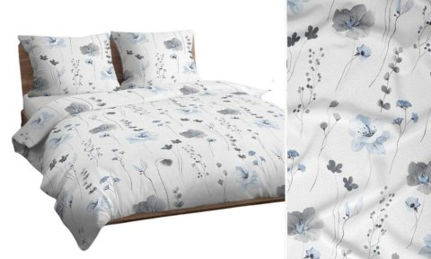 Pościel bawełniana 140x200 biała szara niebieska kwiaty 4738 B bawełna Max Pościel bawełniana 140x200 biała szara niebieska kwiaty 4738 B bawełna Max