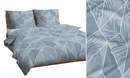 Pościel bawełniana 160x200 niebieska geometria paproć 4832 C bawełna Max